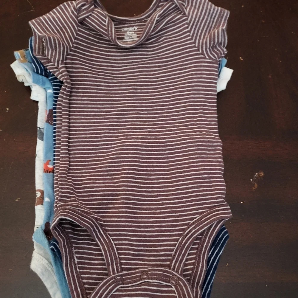 Carter's Baby Boy Bodysuits 5 Pack Animal Size 6M - Picture 12 of 12